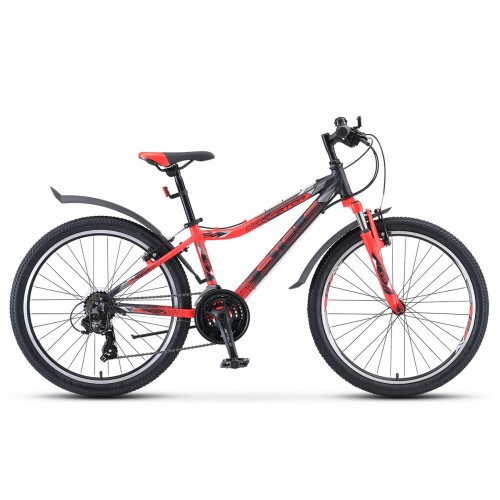 Подростковый горный (MTB) велосипед STELS Navigator 450 V 24 V030 (2020) Черный/красный