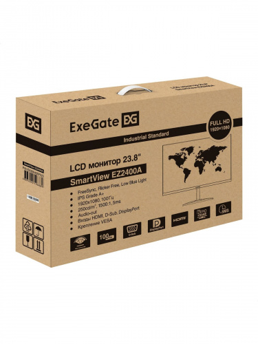 Монитор ExeGate 23.8" SmartView EZ2400A {IPS 1920x1080 100Hz 5ms 16:9 250cd 1500:1 178/178 D-Sub HDMI DisplayPort audio-out VESA}[EX300420RUS] фото 7
