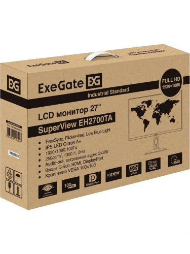 Монитор ExeGate 27" EH2700TA SuperView {IPS 1920x1080 100hz 3-5ms 16:9 250cd 1300:1 178/178 D-Sub HDMI DisplayPort Speakers HAS Pivot VESA} [EX299036RUS] фото 8