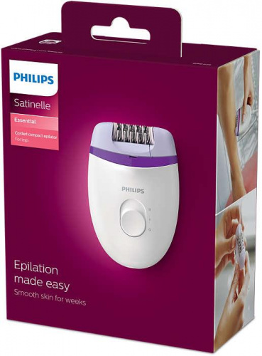 Эпилятор Philips BRE225 Satinelle Essential, белый/фиолетовый фото 6