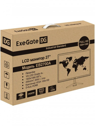 Монитор ExeGate 27" EB2700A черный {VA 1920x1080 75Hz 8ms 16:9 200cd 3000:1 178/178 D-Sub HDMI VESA регулировка накл} [EX297312RUS] фото 7