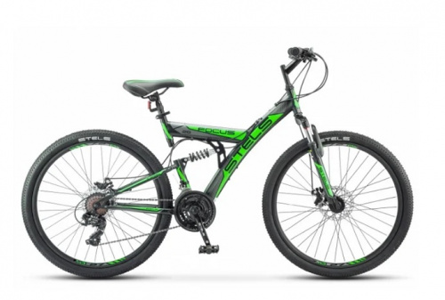 Горный велосипед STELS Focus MD 26 21-sp V010 (2019) Чёрный/зелёный (требует финальной сборки)
