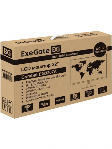 Монитор ExeGate 31.5" EG3207A Combat  {IPS 2560x1440 165Hz 1ms 300cd 1000:1 178/178 2xHDMI DisplayPort USB} [EX297299RUS] фото 7
