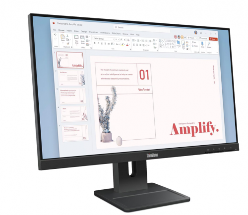Монитор Lenovo 23,8" E24-40, 16:9, IPS, FHD, 4ms, 250cd, 100Hz, VGA, HDMI, DP, SPK, HAS фото 2