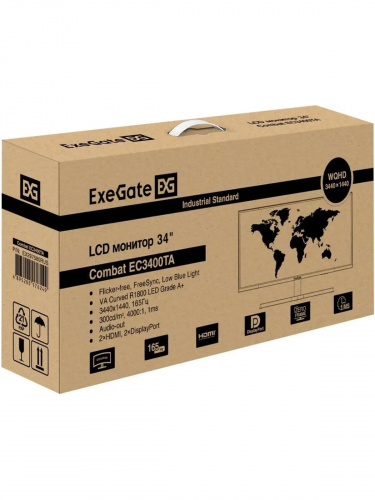 Монитор ExeGate 34" EC3400TA Combat {VA Curved 3440x1440 165Hz 1ms 21:9 300cd 4000:1 178/178 2xHDMI2.0 2xDisplayPort RGB-подсветка HAS VESA} [EX297580RUS] фото 8