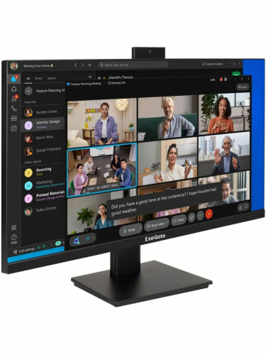 Монитор ExeGate 27" EA2700C SuperView {IPS 2560x1440 75Hz 5ms 16:9 250cd 1000:1 178/178 HDMI DisplayPort USB webcam AudioOut} [EX298882RUS]
