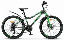 Подростковый горный велосипед STELS Navigator 410 MD 24 V010 (2019) 12" черный/зеленый (требует финальной сборки)