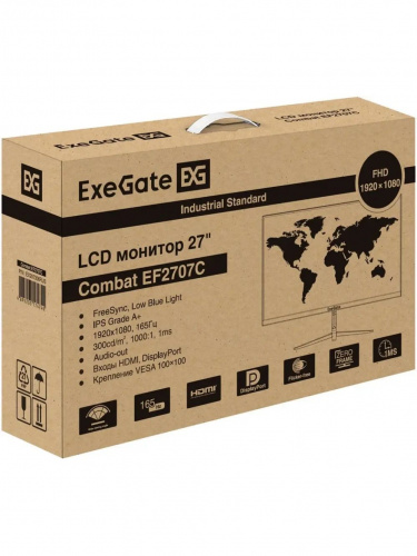 Монитор ExeGate 27" Combat EF2707C {IPS 1920x1080 165Hz 1ms 16:9 300cd 1000:1 178/178 HDMI DisplayPort} [EX297306RUS] фото 7