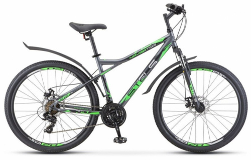 Горный велосипед STELS Navigator 710 MD 27.5 V020 (2020) 18" Антрацитовый/Зеленый/Черный (требует финальной сборки)