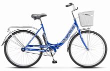 Городской велосипед STELS Pilot 810 26 Z010 (2021) синий + корзина (требует финальной сборки)