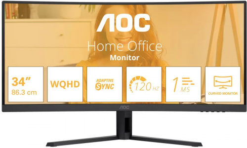 Монитор AOC 34" CU34B3E 1500R, VA UWQHD, 1/4ms, 120Hz, черный фото 14