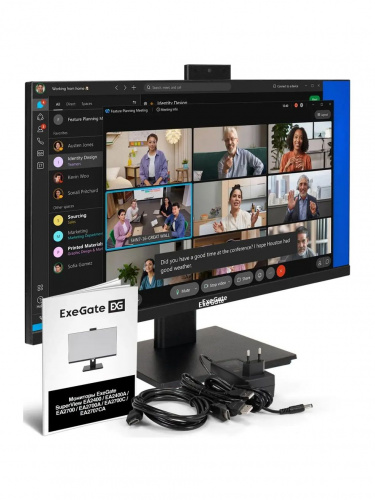 Монитор 23.8" ExeGate SuperView EA2400A {IPS 1920x1080 75Hz 5ms 16:9 250cd 1000:1 178/178 D-Sub HDMI webcam AudioOut} [EX298879RUS] фото 7