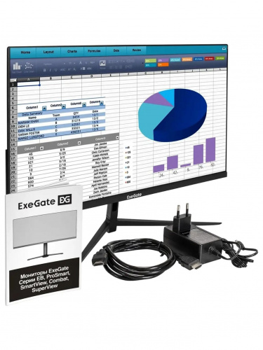 Монитор 23.8" ExeGate ProSmart EH2407A {IPS 1920x1080 100Hz 3-5ms 16:9 250cd 1000:1 178/178 D-Sub HDMI2.0 DisplayPort 2x3W VESA} [EX299033RUS] фото 6