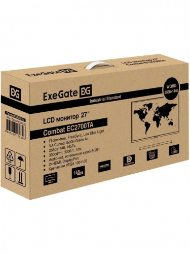 Монитор ExeGate 27" EC2700TA Combat {VA 2560x1440 Curved 165Hz 1ms 16:9 300cd 3000:1 178/178 2xHDMI DisplayPort USB Speakers} [EX297303RUS] фото 8
