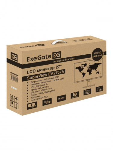 Монитор ExeGate 27" SuperView EA2707A {IPS 2560x1440 165Hz 1ms 16:9 250cd 1000:1 178/178 2xHDMI2.0 DisplayPort USB WebCam} [EX300309RUS] фото 8
