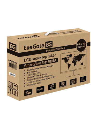 Монитор ExeGate 24.5" SmartView EH1500TA {IPS 1920x1080 75Hz 3-5ms 16:9 250cd 1000:1 Speakers audio-out D-Sub HDMI DisplayPort USB} [EX300410RUS] фото 7
