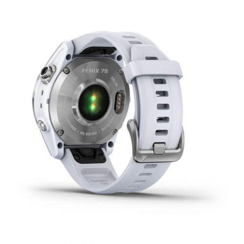 Умные часы Garmin Fenix 7s 42 мм, серебристый с белым силиконовым ремешком фото 7