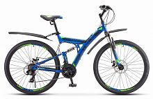 Горный велосипед STELS Focus MD 21-sp 27.5 V010 (2019) Синий/неоновый зеленый (требует финальной сборки)