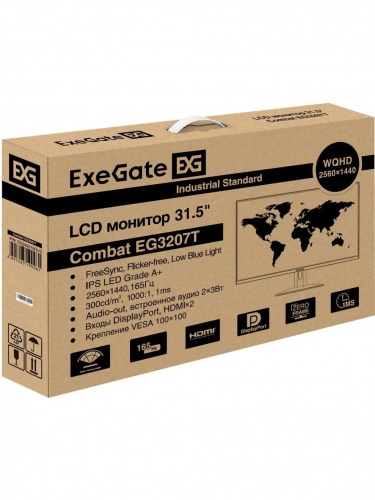 Монитор ExeGate 31.5" EG3207T Combat {IPS 2560x1440@165Hz 1ms 300cd 1000:1 178/178 2xHDMI2.0 DisplayPort USB speakers VESA} [EX299472RUS] фото 7