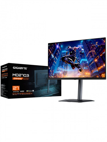 Монитор Gigabyte MO27Q3 EK 27" Black (QD OLED, 2560 x 1440, 360Hz, 0,03ms, 250cd/m->1000(пиковая), 1500:1, 2xHDMI-2.1, DP-1.4, 3xUSB3.2, USB Type-C(18Вт),Pivot фото 6