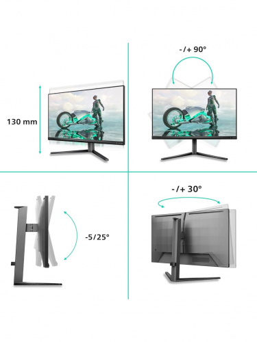 Монитор Philips 27M2N3800A 27" 16:9, IPS, UHD, FHD, 5ms, 1000cd, 160Hz, HDMI, DP, SPK фото 4