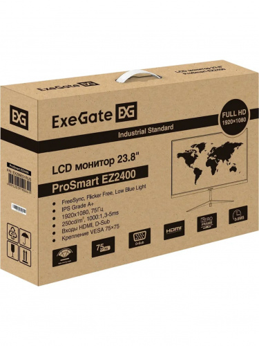 Монитор 23.8" ExeGate ProSmart EZ2400 {IPS 1920x1080 75hz 3-5ms 16:9 250cd 1000:1 178/178 D-Sub HDMI FreeSync Flicker-free VESA}[EX299031RUS] фото 8