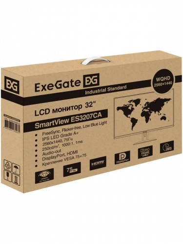 Монитор ExeGate 31.5" ES3207CA SmartView {IPS 2560x1440 75Hz 1ms 250cd 1000:1 178/178 HDMI DisplayPort USB VESA} [EX297504RUS] фото 6