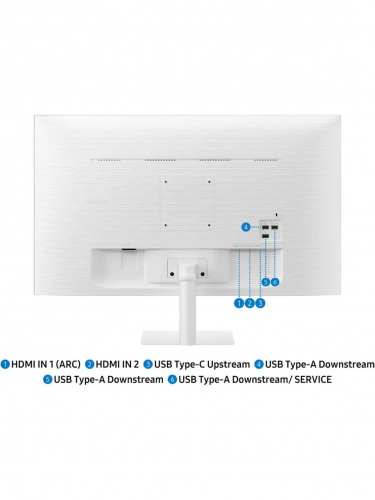 Монитор Samsung Smart monitor M7 S32FM703UI 32" (VA 16:9 3840x2160x60Hz 4ms 300cd 3000:1 178/178 1млрд HDMI USB-C(65W) 2*USB 2.0 Spk10W Tizen HDR10+ sRGB 99% Tilt WiFi5 BT5.2 VESA White ПультДУ) фото 7