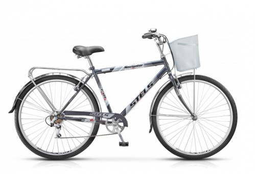 Городской велосипед STELS Navigator 350 Gent 28 Z010 (2019) +КОРЗИНА Серый