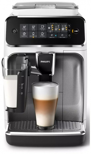 Кофемашина Philips EP3243 Series 3200 LatteGo, серебристый/белый фото 3