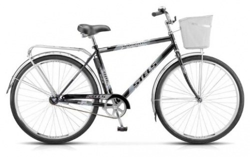Городской велосипед STELS Navigator 300 Gent 28 Z010 (2018) Черный + корзина (требует финальной сборки)